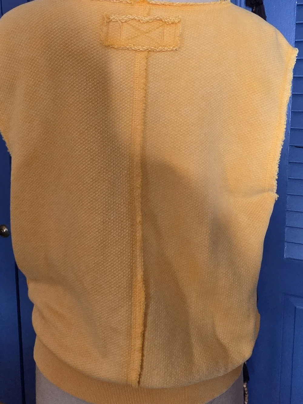 We The Free People So Easy Muscle Sweatshirt Vest California Poppy Yellow M